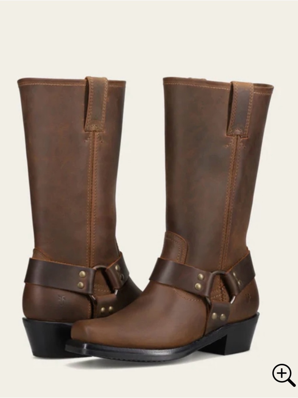 VTG 90s Frye Harness 12R Boots Made in USA Square Toe Brown Leather Women’s 7